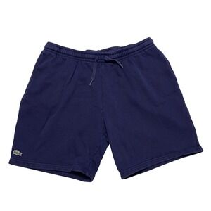 Lacoste Sport Fleece Sweat Shorts Mens XXL‎ Navy Blue 7" Inseam